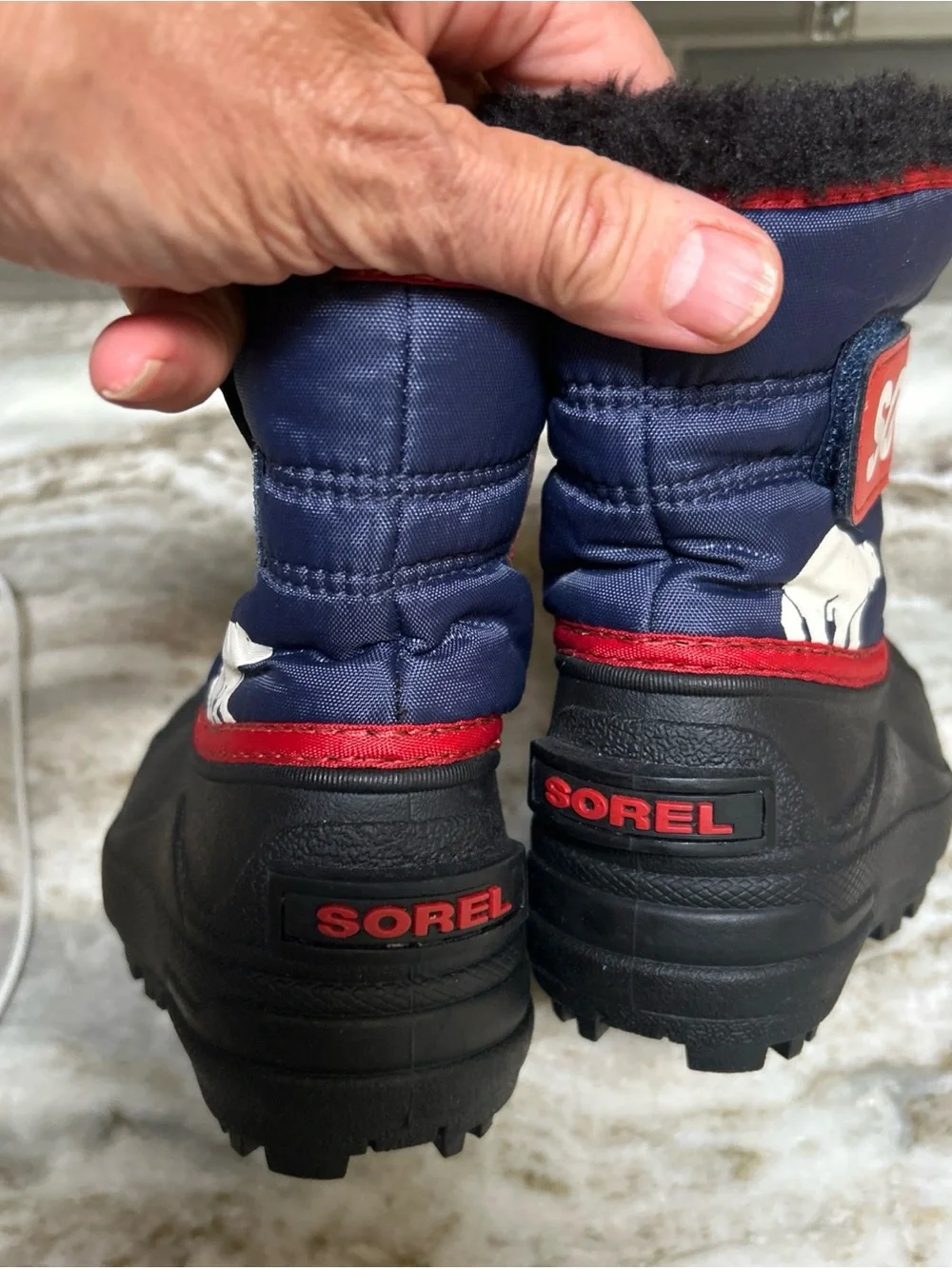 Sorel Snow Commander Winter  Snow Boots Blue Fur Waterproof Size 5 Toddler New.